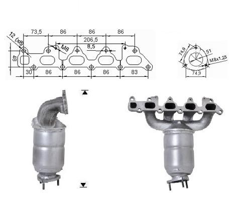 Opel TIGRA 1.8i 16V 1796 cc 92 Kw / 125 cv Z18XE Magnaflow CAT B