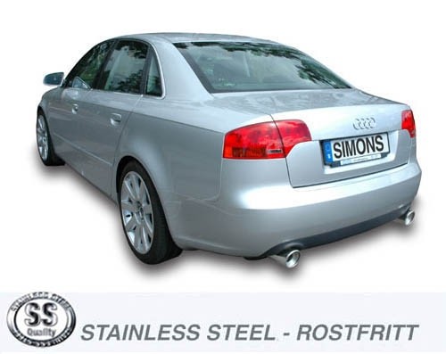 Simons Dual Power Einddemper Audi A4 Quattro B6 2005>