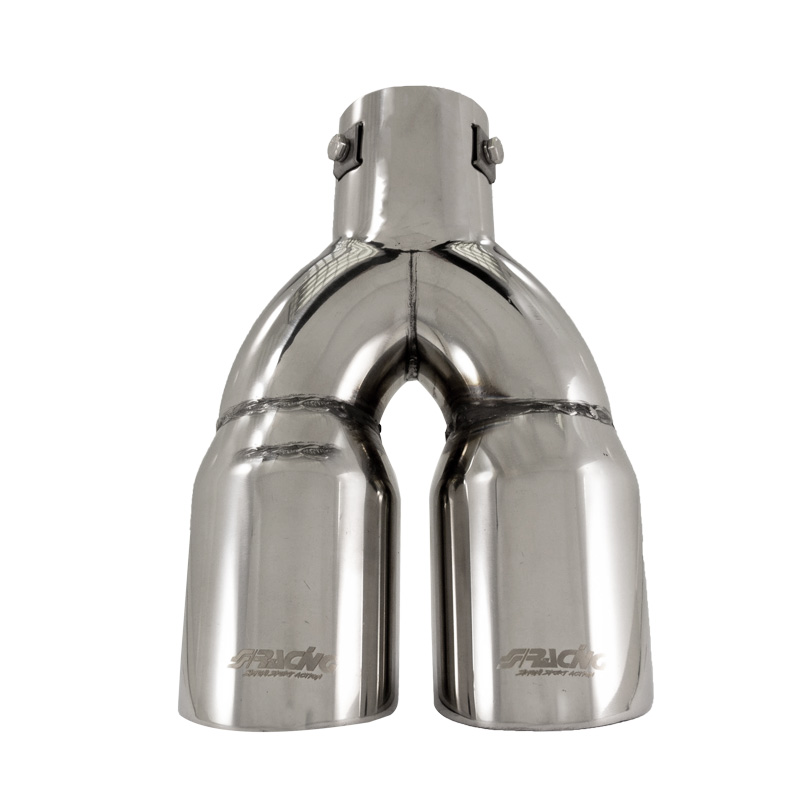 Simoni Racing Uitlaatsierstuk Dubbel Rond RVS - Ø90xL242mm - Montage ->62mm