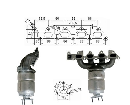 Opel VECTRA 1.8i 16V 1796 cc 92 Kw / 125 cv Z18XE Magnaflow CAT 