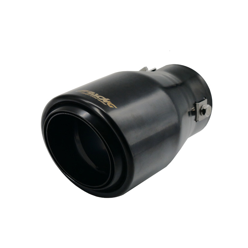 Simoni Racing Uitlaatsierstuk Rond/Schuin RVS Zwart - Ø90xL150mm - Montage 39->64mm