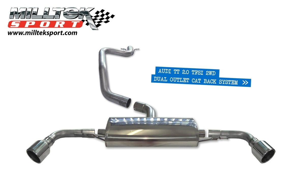 Audi TT 8J 2.0 TFSI 2WD CAT-BACK SYSTEM - NON RESONATED - DUAL -