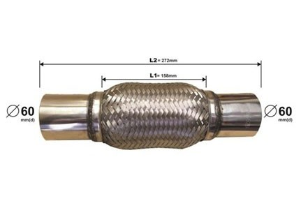 Flexibel Uitlaatstuk 158mm 60mm aansluiting