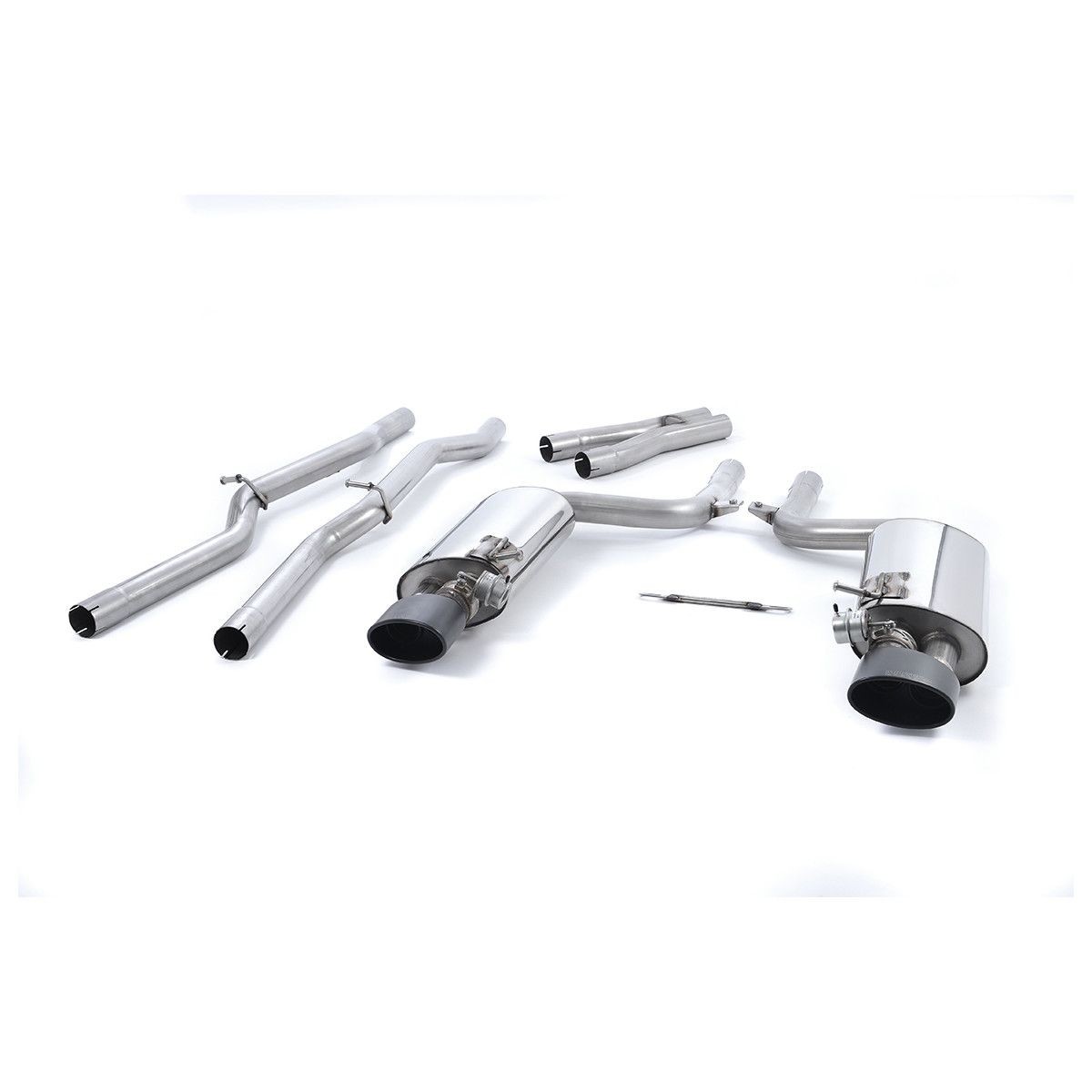 Milltek Audi RS4 B7 cat-back systeem met links + rechts zwarte o