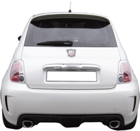 Dubbele uitlaat zonder demper Fiat 500 Abarth 1.4 T-Jet (135-160