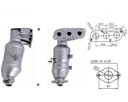 Toyota AYGO 1.0i 12V 998 cc 50 Kw / 68 cv 1KRFE Magnaflow CAT Bo