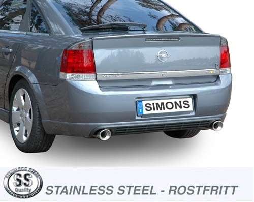 Simons Dual Power Uitlaatsysteem af kat. Opel Vectra C 2002>
