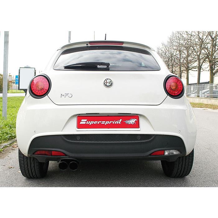 ALFA ROMEO MiTo 1.6 JTDm (120 Hp) 2008 -> 2015 Rear exhaust OO80 BLACK ENDPIPES