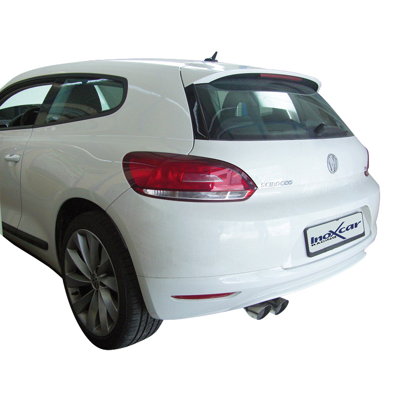 100% RVS Sportuitlaat  Volkswagen Scirocco 1.4 TSi (122pk) 2008- 2x80mm Racing