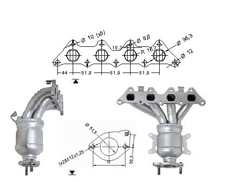 Mitsubishi SPACE STAR 1.3i 1298 cc 60 Kw / 82 cv 4G13S Magnaflow