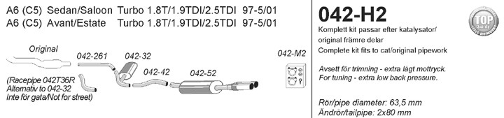 Simons Uitlaatsysteem Audi A6 C5 1997-2001