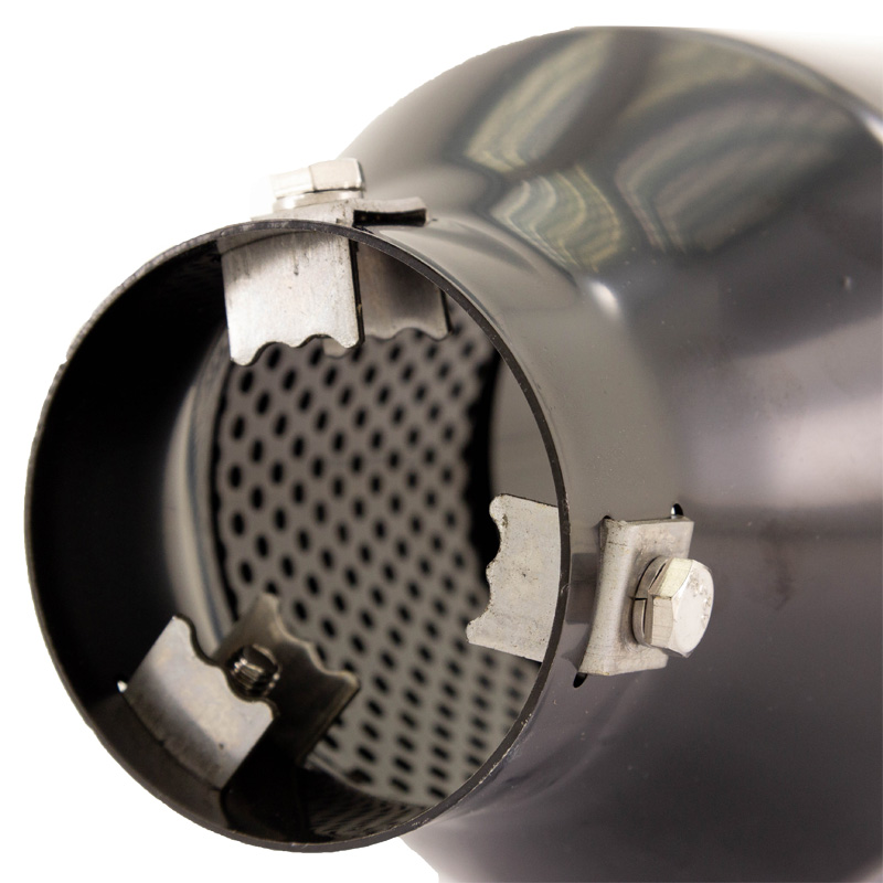 Simoni Racing Uitlaatsierstuk Rond/Schuin RVS Zwart - Ø115xL210mm - Montage 38-63mm