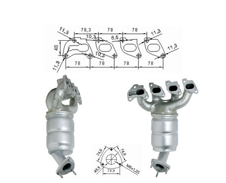 Opel ZAFIRA 1.2i 16V 1199 cc 55 Kw / 75 cv Z12XE Magnaflow CAT B