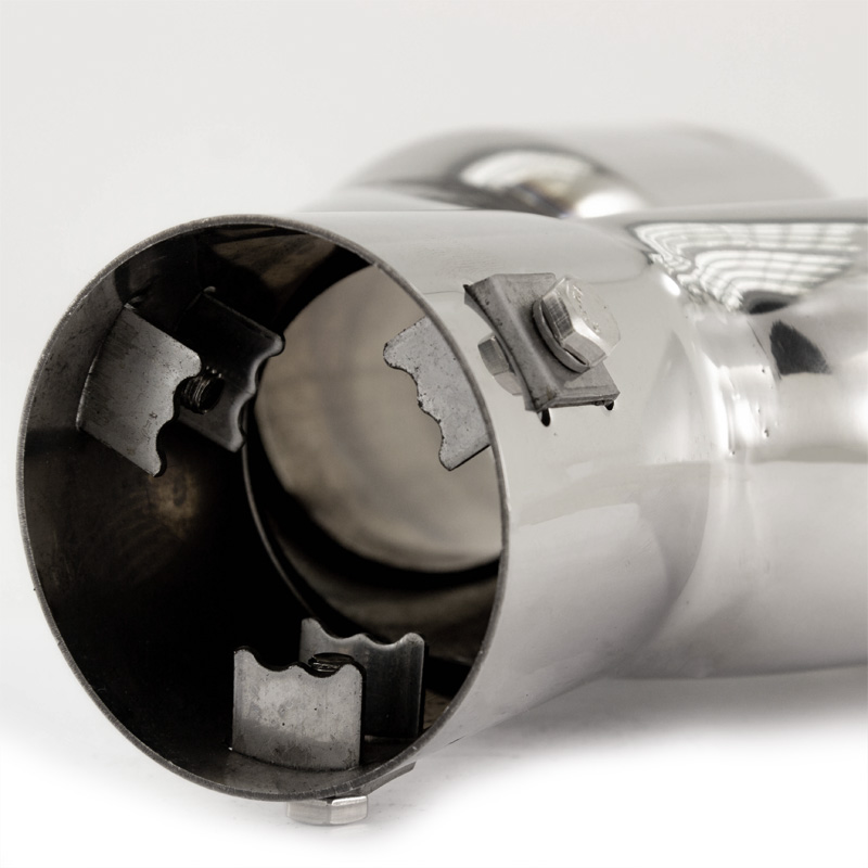 Simoni Racing Uitlaatsierstuk Dubbel Rond RVS - Ø90xL242mm - Montage ->62mm
