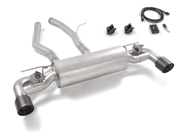 Toyota Supra Mk5 2019 GR 3.0 (250kW) Stainless steel rear silencer round Carbon Shot tail pipe