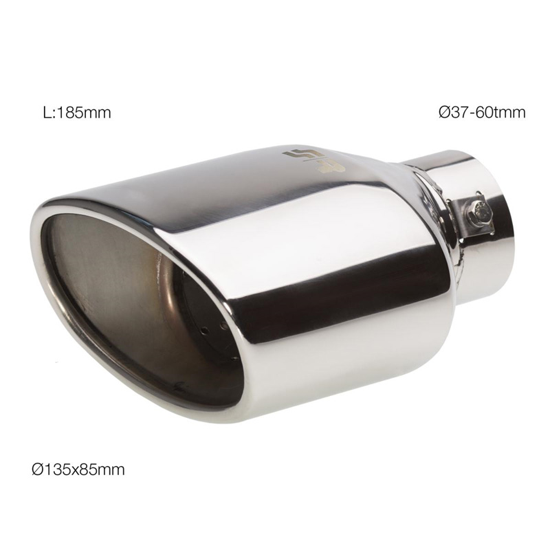 Simoni Racing Uitlaatsierstuk Ovaal RVS - 135x85xL185mm - Montage ->60mm