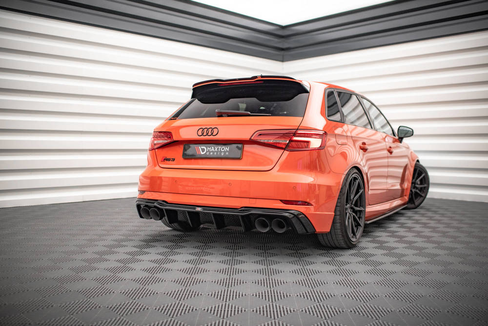 Diffuser Audi RS3 8V Sportback FL Maxton Glans Zwart met Milltek Uitlaat Zwart