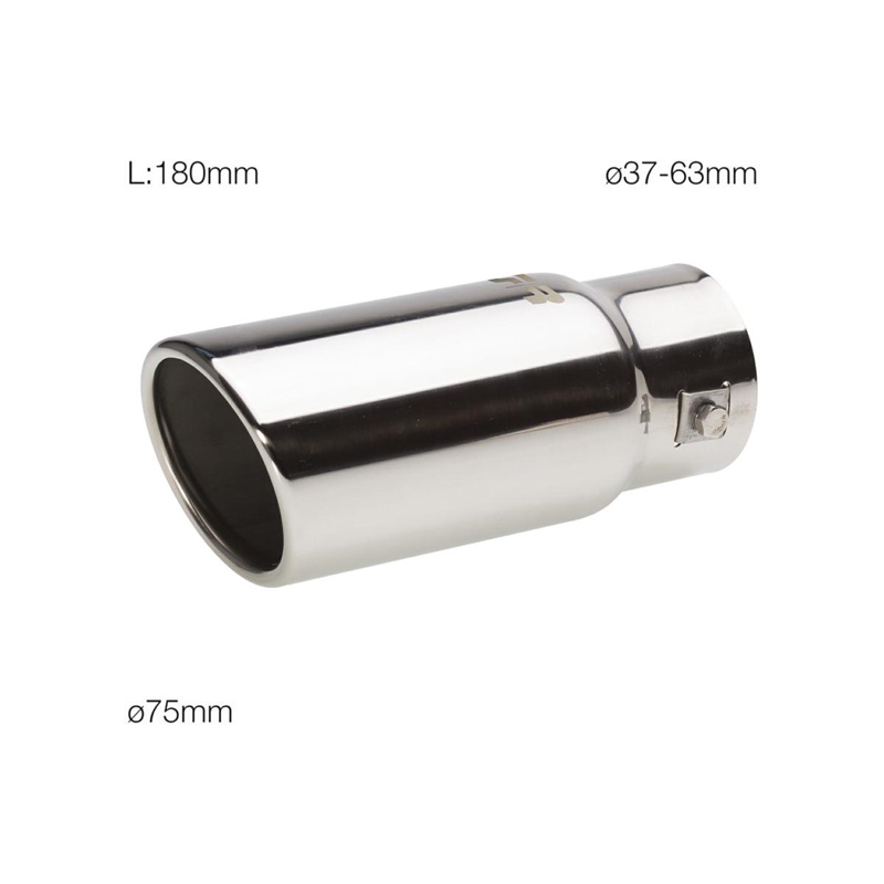 Simoni Racing Uitlaatsierstuk Rond/Schuin RVS - Ø76xL180mm - Montage ->64mm