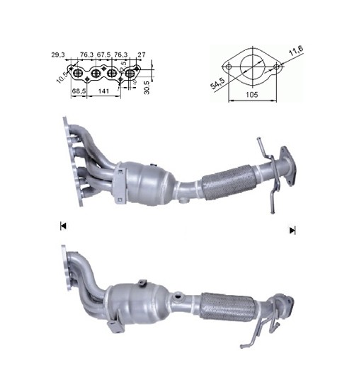 Ford FOCUS 1.4i 16V 1388 cc 59 Kw / 80 cv ASDA/B Magnaflow CAT B