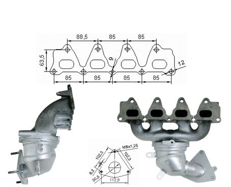 Renault LAGUNA 1.6i 16V 1598 cc 79 Kw / 107 cv K4M Magnaflow CAT