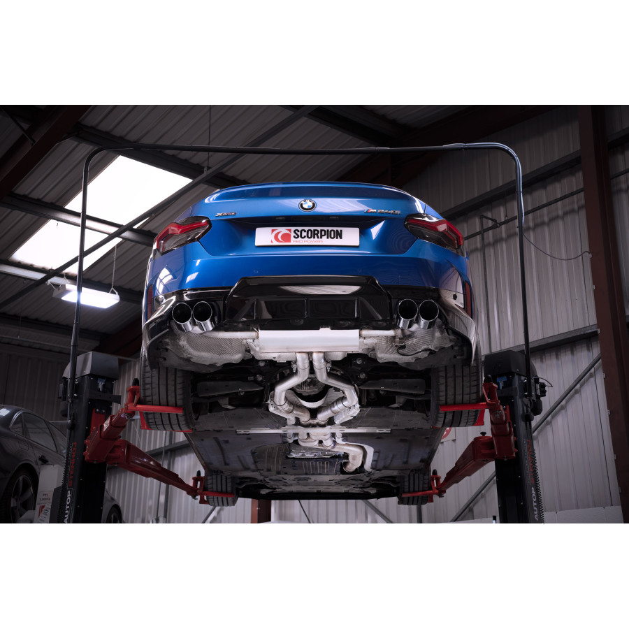 BMW 2 Series G42 M240i ROW Non-GPF GPF-Back system with electronic valve Scorpion