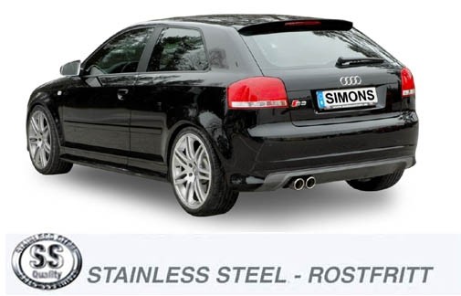 Simons Einddemper Audi A3 Quattro 8P 2007>