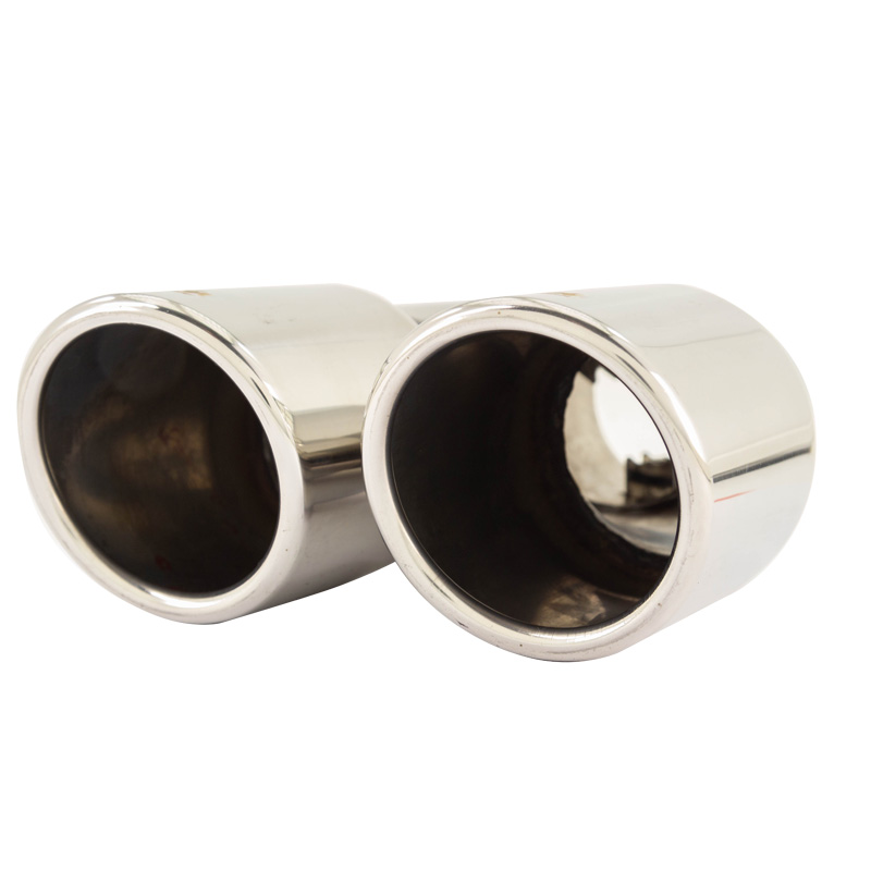 Simoni Racing Uitlaatsierstuk Dubbel Rond/Schuin RVS - Ø76xL230mm - Montage ->58mm