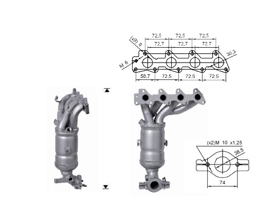 Kia PICANTO 1.0i 12V 999 cc 45 Kw / 61 cv G4HE Magnaflow CAT Bou