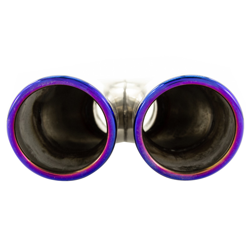 Simoni Racing Uitlaatsierstuk Dubbel Rond/Schuin RVS/Titanium - Ø76xL230mm - Montage -37->58mm