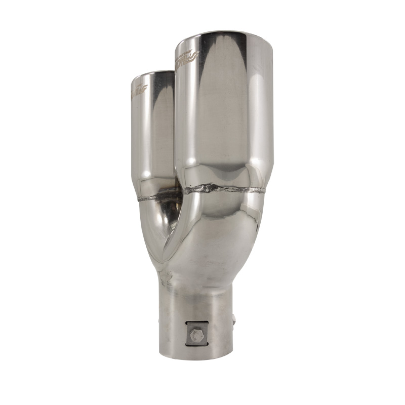 Simoni Racing Uitlaatsierstuk Dubbel Rond RVS - Ø76xL230mm - Montage ->61mm