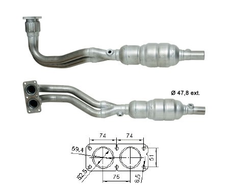 Volvo V40 1.8i 16V 1783 cc 90 Kw / 122 cv B4184S2 Magnaflow CAT