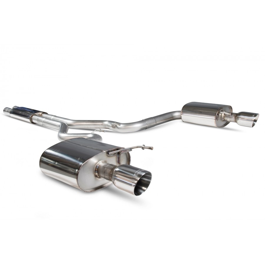 Scorpion uitlaat Ford Mustang 5.0 V8 GT gepolijst & resonerend