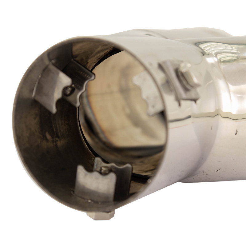 Simoni Racing Uitlaatsierstuk Dubbel Rond RVS - Ø63xL220mm - Montage ->60mm