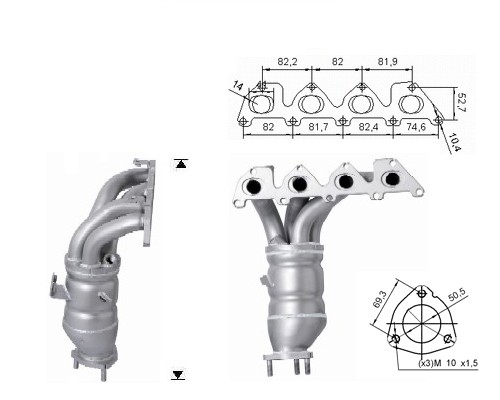 Skoda OCTAVIA 1.4i 16V 1390 cc 59 Kw / 80 cv BUD Magnaflow CAT B