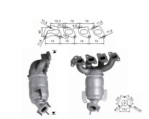 Opel MERIVA 1.4i 16V 1364 cc 66 Kw / 90 cv Z14XEP Magnaflow CAT 