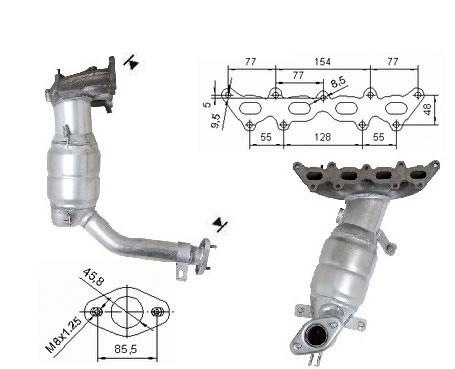Fiat IDEA 1.4i 16V 1368 cc 66 Kw / 90 cv 192B2.000 Magnaflow CAT