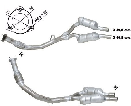 Audi A6 Quattro 2.5TD 2496 cc 110 Kw / 150 cv AKN Magnaflow CAT 