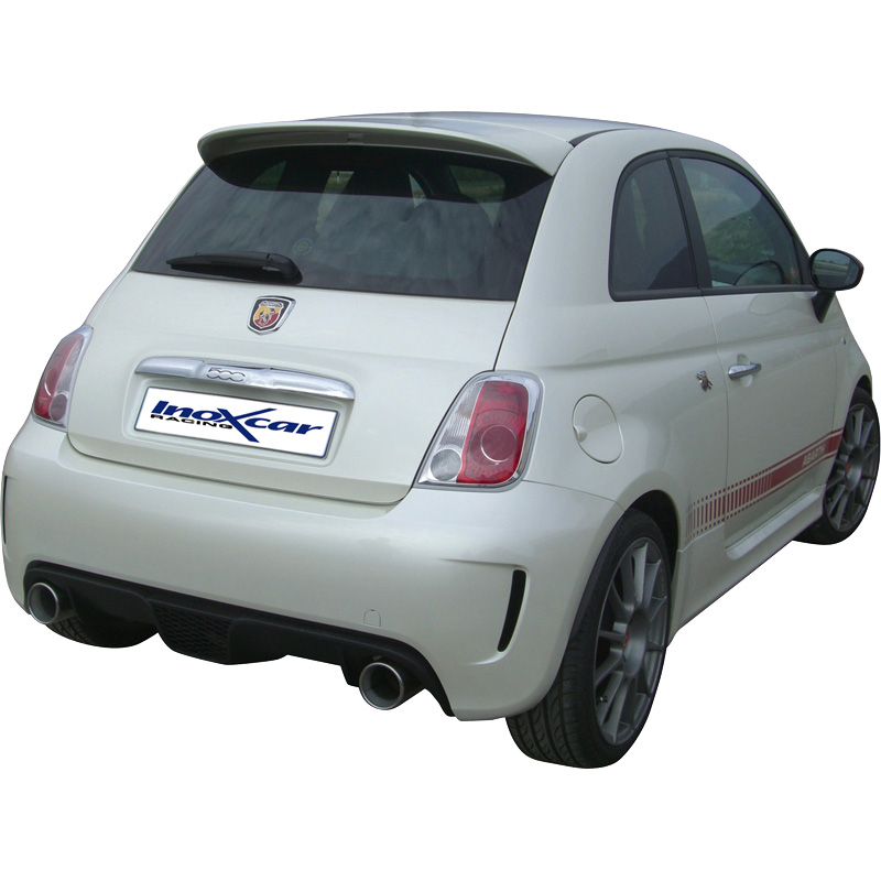 100% RVS Dubbele Sportuitlaat  Fiat 500 1.4T Abarth 2008- Links/Rechts 102mm