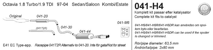 Simons Uitlaatsysteem af kat. Skoda Octavia 1997-2004