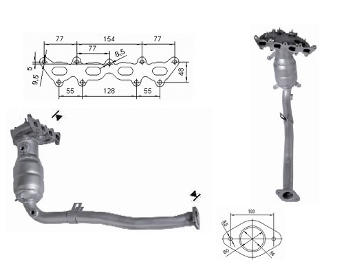 Fiat STILO 1.4i 16V 1368 cc 70 Kw / 95 cv 843A1000 Magnaflow CAT