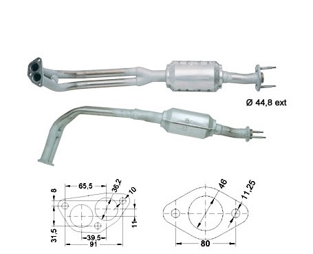 Fiat PANDA 1.1ie 1108 cc 37 Kw / 50 cv 156C046 Magnaflow CAT Bou