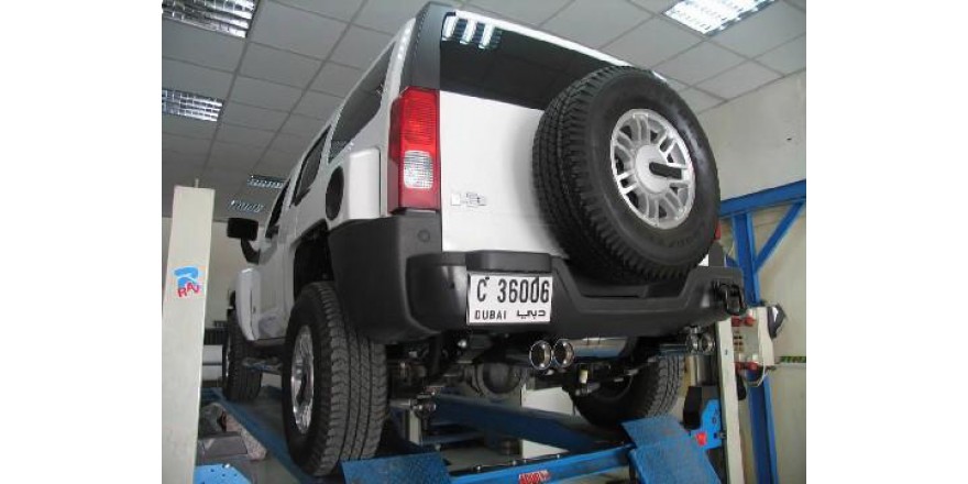 Hummer H3 Einddemper dwars Uitgang rechts/links - 2x100 Typ 25 r