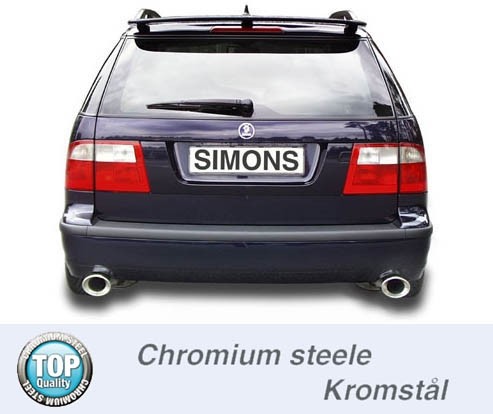 Simons Dual Power Uitlaatsysteem af kat. Saab 9-5 1997-2001