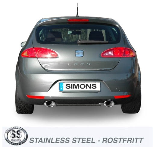 Simons Dual Power Uitlaatsysteem af kat. Seat Leon II 2006>