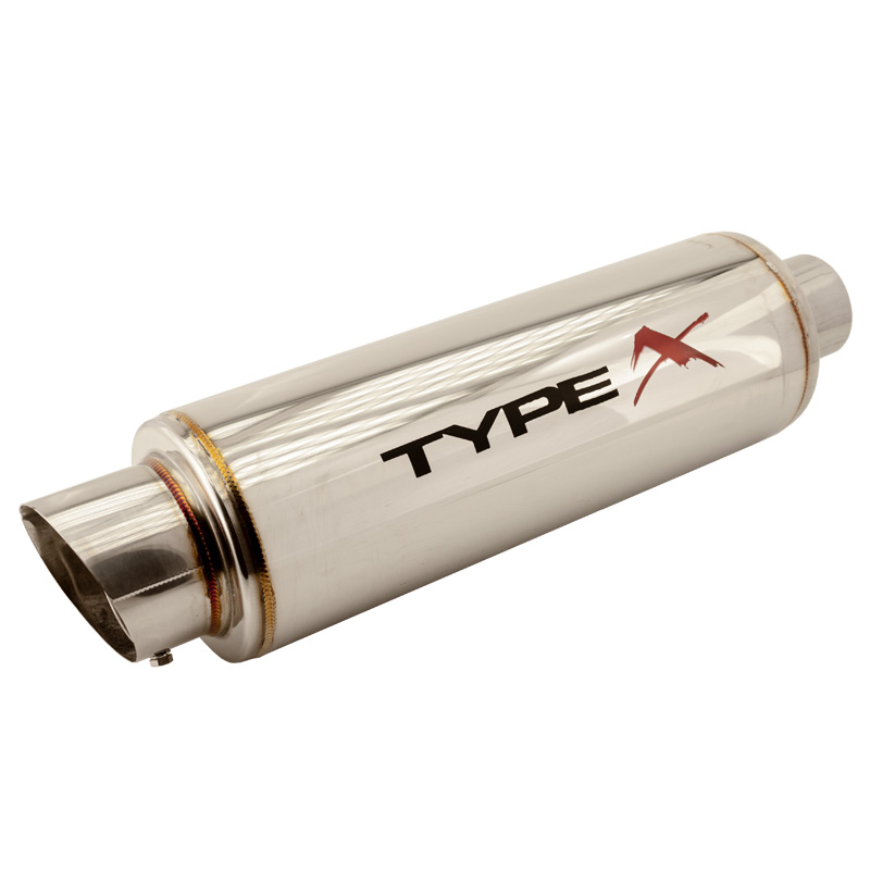 Sportuitlaat Universeel Type X-50 Racing 'DualSound' - Angle Tip - Polished