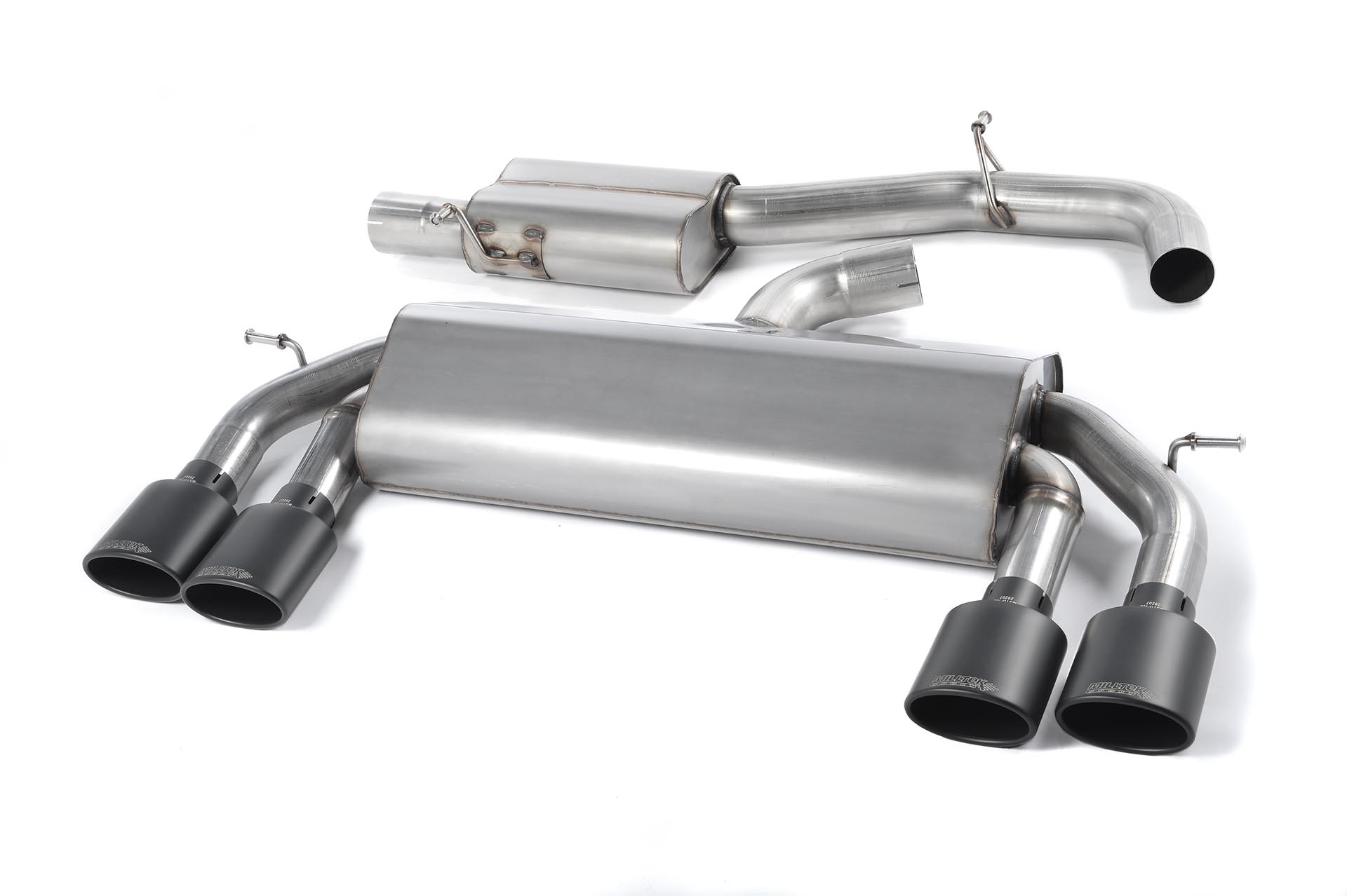 MIlltek Cat-back VW Golf MK7 R 2.0 TSI 300PS Cerakote zwart oval tips