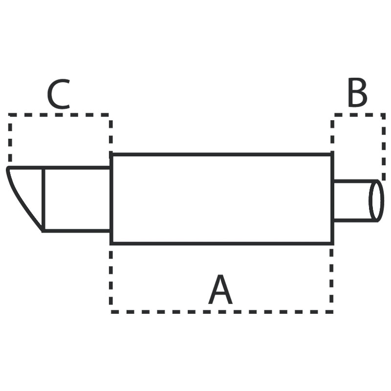 Stalen Sportuitlaat Universeel - 1x102mm Rond - 63,5mm aansluiting