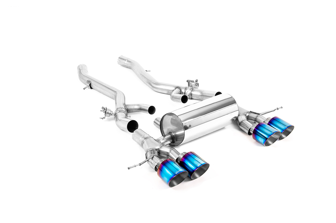 Milltek BMW M2 G87 Axle Back System GT-115 Blue Titanium Trims