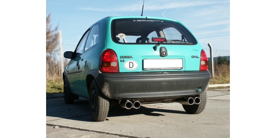 Opel Corsa B Einddemper Uitgang rechts/links - 2x80 Typ 13 recht