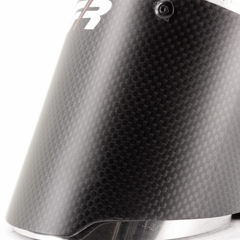 Simoni Racing Uitlaatsierstuk Rond/Schuin Mat-Carbon+RVS - Ø102xL155mm - Montage 50-76mm